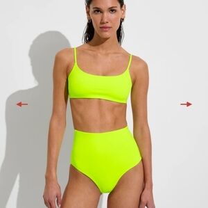Neon sz M medium bandeau bikini 👙 2 pc swim suit hi waist